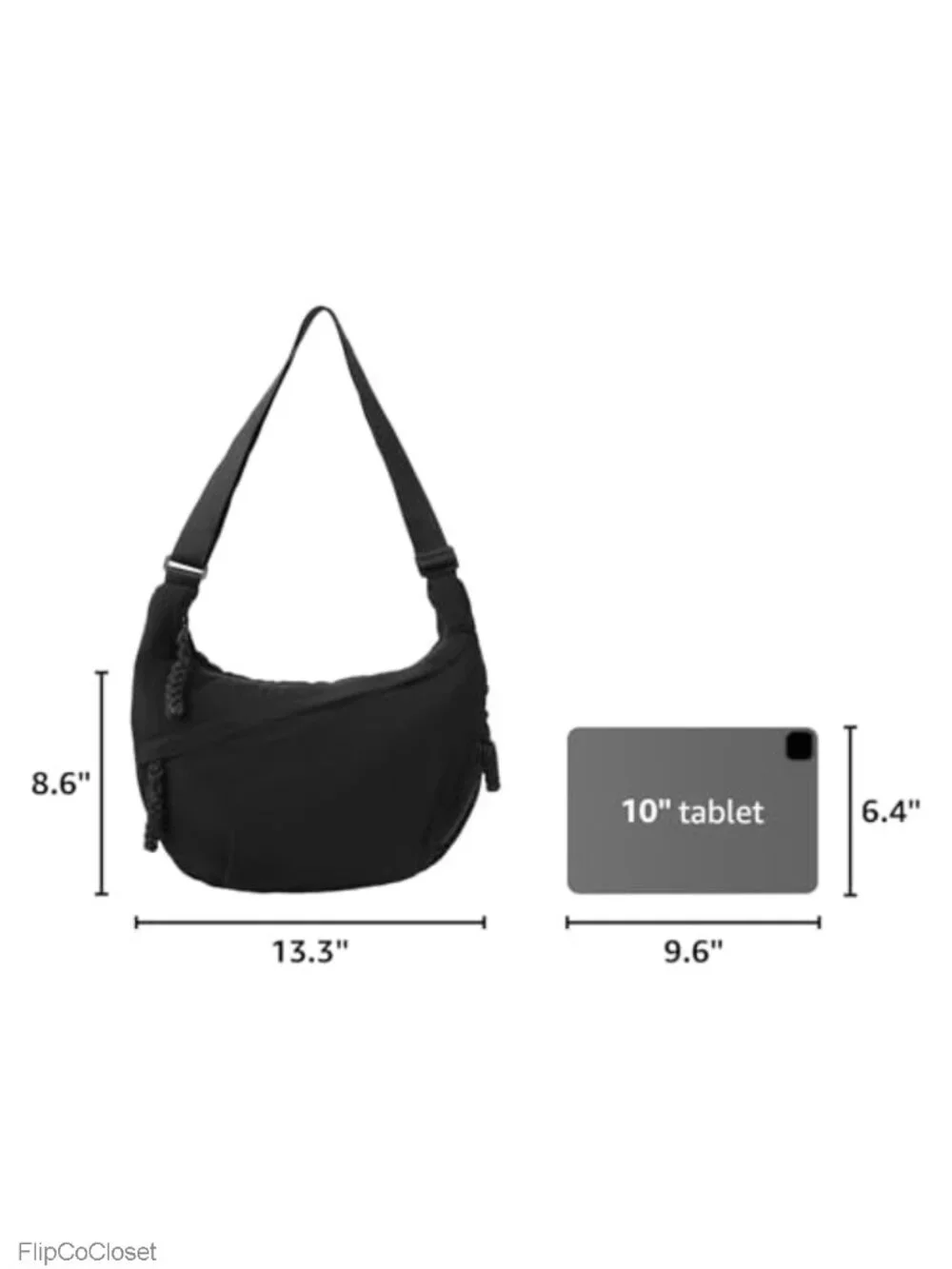Waterproof Nylon Crescent Hobo Shoulder Bag Crossbody Purse